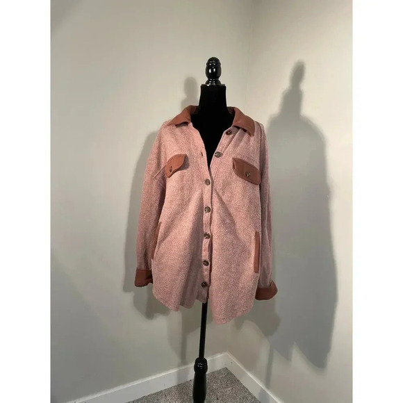 Pacsun Brown Oversized Button Front Shirt Jacket Shacket Size XS/S - Picture 1 of 11